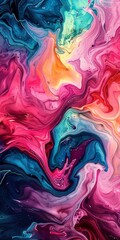 A colorful painting with a lot of different colors and shapes