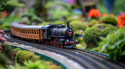 model train on the railway