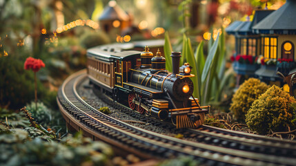 model train on the railway