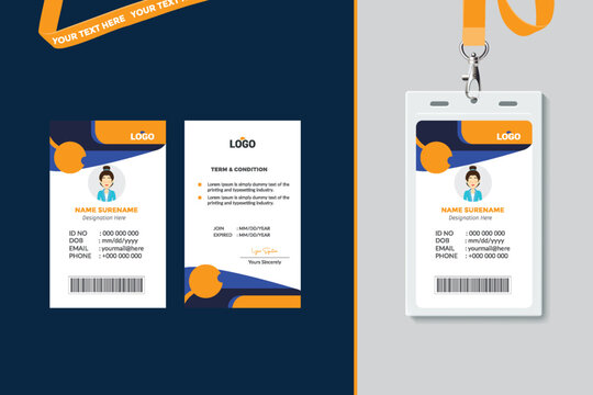 Simple and Clean ID student and O office Card Design Template