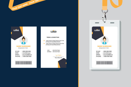 Simple and Clean ID student and O office Card Design Template
