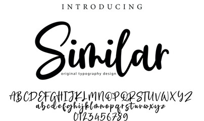 Similar Font Stylish brush painted an uppercase vector letters, alphabet, typeface