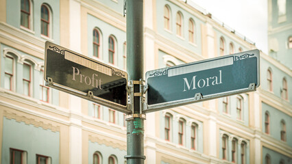 Signposts the direct way to morality versus profit
