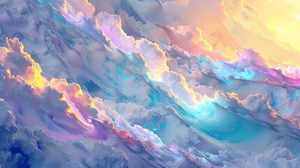 cloud abstraction. Marble-like, translucent colors and a modern, futuristic pattern. Liquid paint paintings with a vibrant multicolored background.
