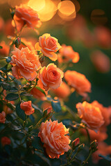 orange roses in the garden