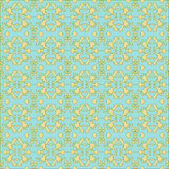 Blue and white watercolor ornament painted with watercolor on paper.