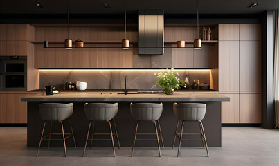 A modern, luxurious, and minimalist style bathroom, showcasing interior design examples