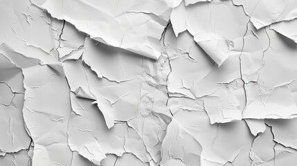 crumpled paper texture background. White paper torn effect background overlay