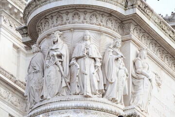 Fototapeta premium Vittoriano War Memorial Sculpted Detail in Rome, Italy