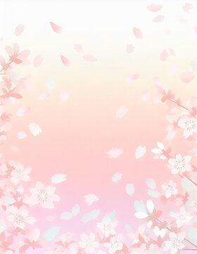 【縦写真】桜の花びらが舞う背景素材