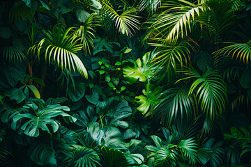 fern leaves in the tropical forest