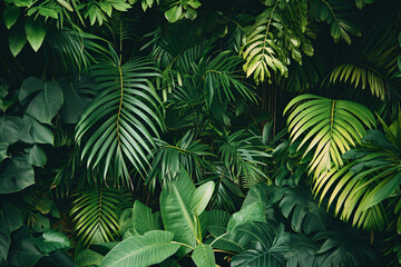 fern leaves in the tropical forest - Powered by Adobe