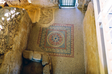 Travel to Israel. Massada fortress. Ancient ruins.