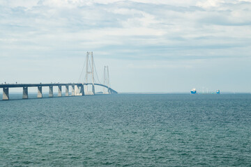 The great belt bridge, Storebelt in Denmark, connecting Zealand with Funen.