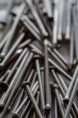 Macro shot of a pile of silver nails 5