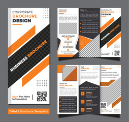 Corporate business trifold brochure template. Modern, Creative, and Professional tri-fold brochure vector design.