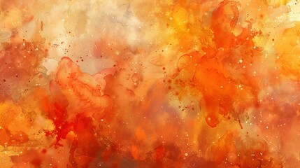 Abstract background watercolor art, Orange and yellow background for Thanksgiving and celebration. Blank banner or wallpaper for fall season