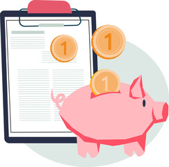 Revenue and profitable loan, contract and credit agreement symbol. Banner for effective banking and financial operations.