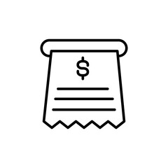 Receipt outline icons, minimalist vector illustration ,simple transparent graphic element .Isolated on white background