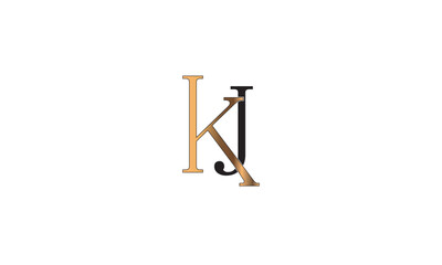 KJ, JK , J , K , Abstract Letters Logo Monogram	