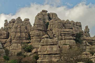 Paisajes rocosos del parque natural del Torcal en Antequera Máñaga
