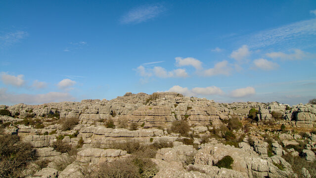 Paisajes rocosos del parque natural del Torcal en Antequera Máñaga