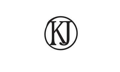 KJ, JK , J , K , Abstract Letters Logo Monogram	