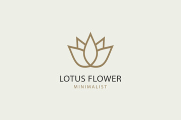 Lotus flower logo beauty care brand icon. Nature  symbol vector art.