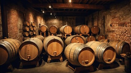 barrels in an old brewery beverage