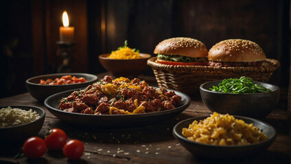 photo fresh gourmet meal beef taco salad plate generated by ai