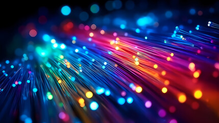 Colorful abstract background representing fiber optics and communication over the internet concept