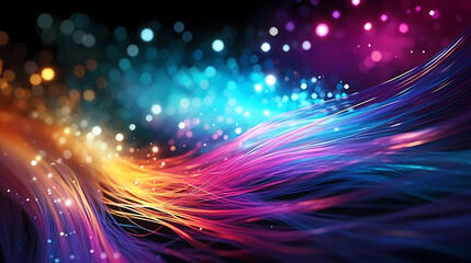Colorful abstract background representing fiber optics and communication over the internet concept