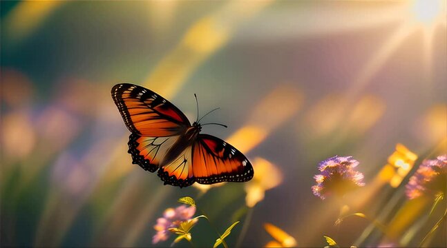 The vibrant hues of butterflies flitting through shafts of sunlight, their delicate wings shimmering with iridescence