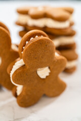Handcrafted Gingerbread Cookie Sandwiches with Eggnog Buttercream