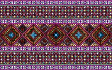 Ethnic monochrome seamless pattern. Background with Aztec geometric patterns. Print with a tribal theme. Fabric from the Navajo people. Abstract wallpaper in a modern style. Illustration in vector 