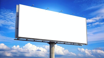 Fototapeta premium Large Billboard Mockup on a Captivating Blue Sky