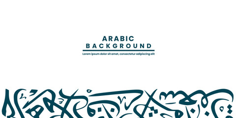 Creative Banner Arabic Calligraphy Random Arabic Letters Without specific meaning in English ,Vector illustration .