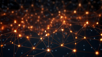 Fototapeta premium Dark background with polygonal connections, network connection concept