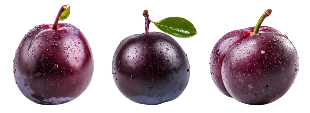 Fresh Plums with transparent background PNG. - Powered by Adobe