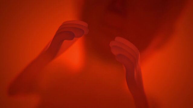 Baby inside womb. Human fetus inside female body during pregnancy.