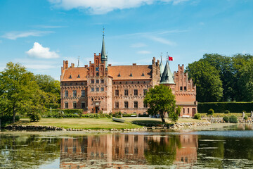 Egeskov castle on Funen island in Denmark - obrazy, fototapety, plakaty