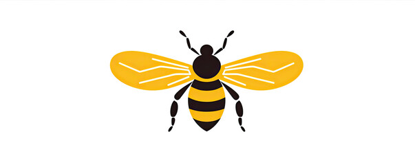 Bee illustration with yellow and black body