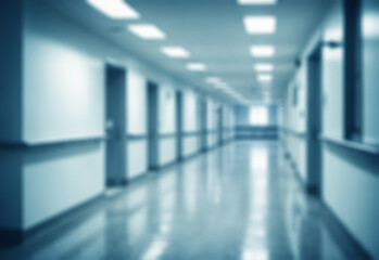 hospital corridor blue mood background