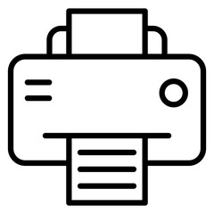 Printer Vector Line Icon Design  - obrazy, fototapety, plakaty