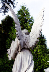 Beautiful angel with big wings. Guardian Angel. Angel savior	
