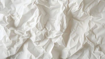 Pristine Paperland: A Serene Scene of Blank White Crumpled and Creased Poster Texture Background