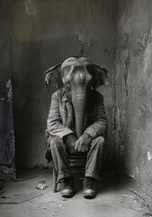 Fototapeta na wymiar Hombre elefante