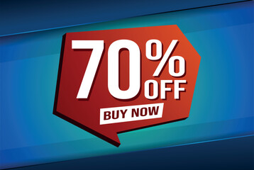 70% seventy percent off buy now poster banner graphic design icon logo sign symbol social media website coupon

