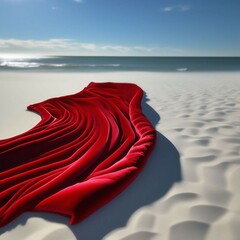 red rose on the beach