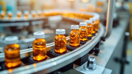 Medical vials production line in a pharmaceutical factory